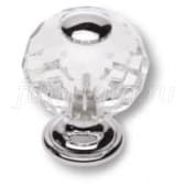 0737-005-1 Ручка кнопка, латунь с кристаллом, глянцевый хром