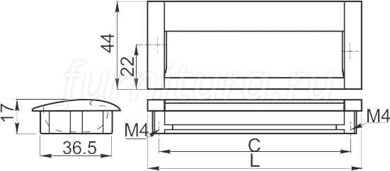 Ручка врезная ua 326