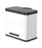 Ведро для мусора с педалью Hailo Oko trio Plus L 3х9л, белый