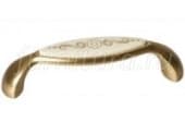 Ручка-скоба 96мм, отделка бронза античная французская/вставка