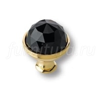 0Z5738.BN0.00 Ручка кнопка с черным кристаллом Swarovski эксклюзивная коллекция, глянцевое золото