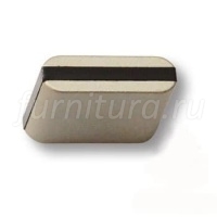 429025MP04PL15 Ручка кнопка модерн, матовый никель с коричневой вставкой