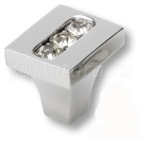 0771-005-1 Ручка кнопка, латунь с кристаллами Swarovski, глянцевый хром