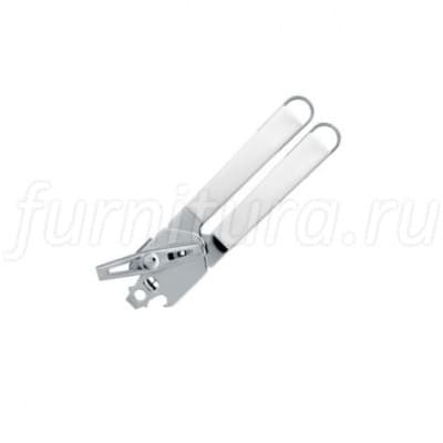 400643  Открывалка для консервов с металлической ручкой - White and Stainless Steel (белый/нержавеющая сталь)