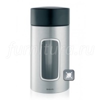 Контейнер для сыпучих продуктов Brabantia с окном (1,7л) - Matt Steel Fingerprint Proof (матовая ста