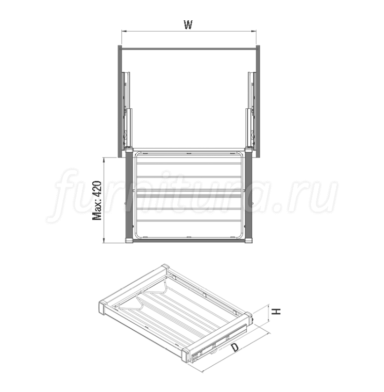 Полка выдвижная для обуви 800