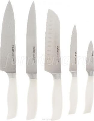 723418 Набор из 5 кухонных ножей с универсальным керамическим блоком, NADOBA, серия BLANCA