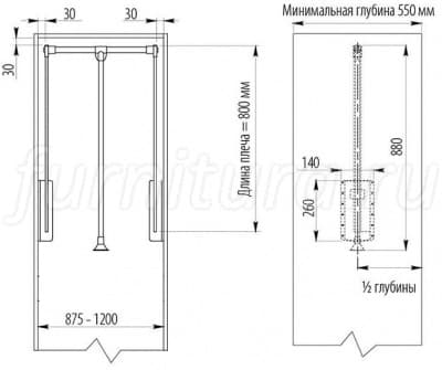 Размеры пантографа для шкафа купе
