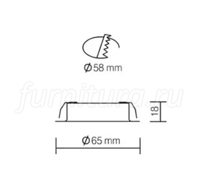 Мебельный светильник врезной 12v g4