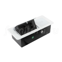 POP-UP выдвижной блок розеток, 265*118 мм, 2 розетки, 1 USB, 1 USB Type-C, быстрая зарядка, беспрово