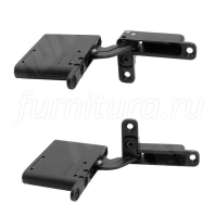 Петля скрытая D-Hinge 3D-регулировкой фасада, цвет чёрный (2петли+2 заглушки)