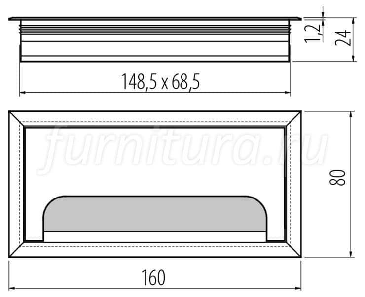 Пропуск заглушка для кабеля врезной для мебели 80х160 черный