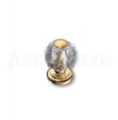 0737-030-MINI Ручка кнопка, латунь с кристаллом, глянцевое золото 24K

