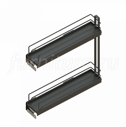 Бутылочница с жестяным дном с доводчиком Blum левая LAVA Grey, ширина ...