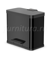 Ведро для мусора с педалью Hailo Oko trio Plus L 3х9, черное