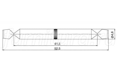 P.150.P05.041.02 Шток двусторонний 41,5мм для стяжки конической GN150.5, отделка цинк