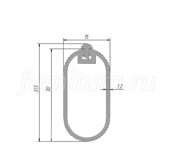 Штанга мебельная овальная черная