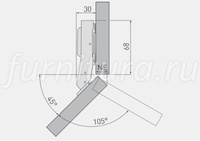 Петли 45 градусов для дверей шкафа
