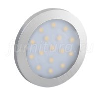 FLAT Светодиодный светильник точечный круглый, серебро, 12V, нейтральный белый 4000К, 1.5W