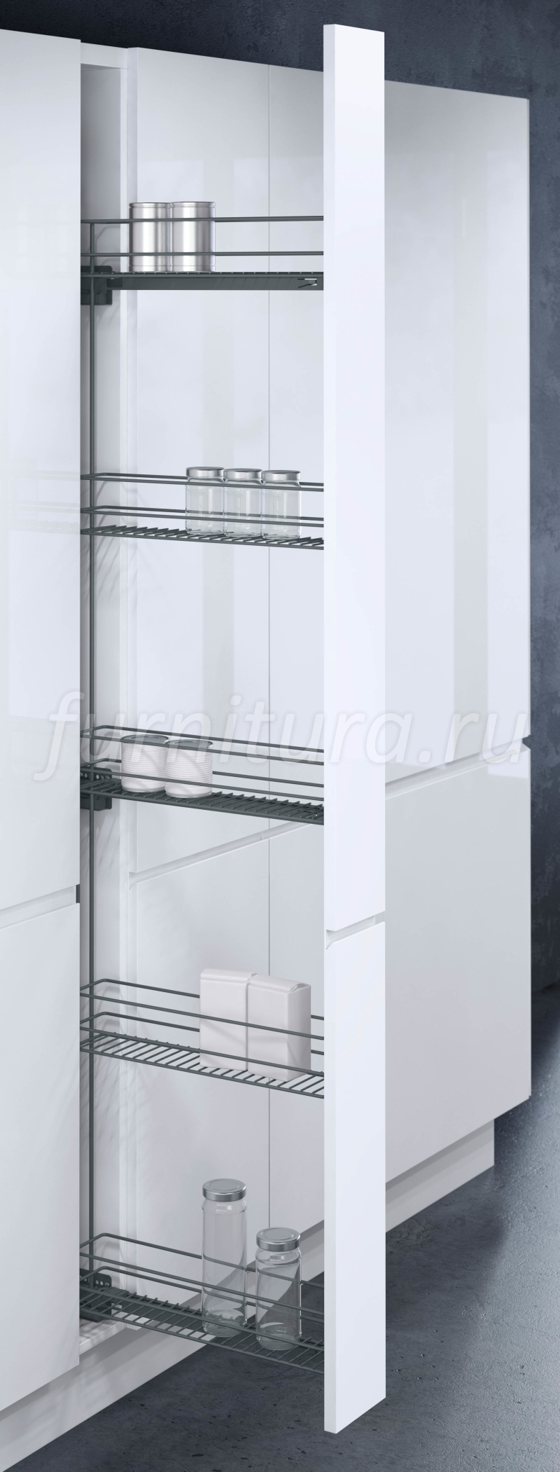 Бутылочница Классик LAVA Grey с доводчиком в высокие шкафы-колонны ...