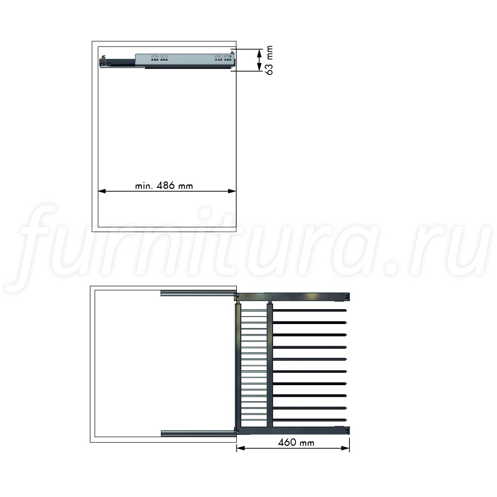 Брючница 500 выдвижная для шкафа
