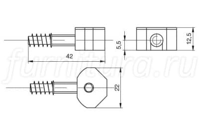 12.600 Стяжка каркаса UT Mini KD 6x43мм, отделка цинк