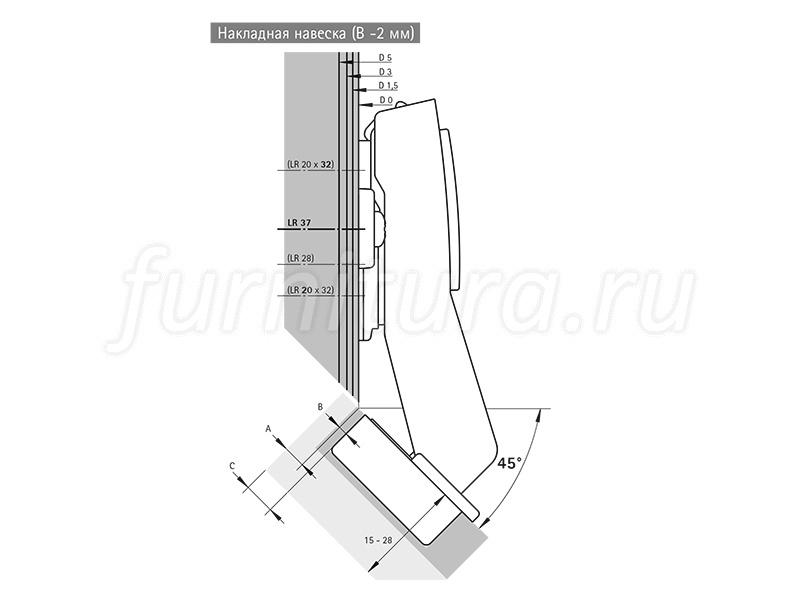 Петли для углового шкафа кухни hettich