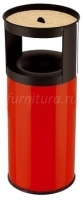 0940-002 Мусорный контейнер-пепельница Hailo ProfiLine care XL 45л., красно-черный