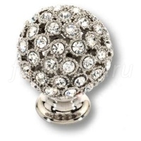 MOB 472 26 SWA 07 Ручка кнопка с кристаллами Swarovski, эксклюзивная коллекция, цвет-глянцевый хром