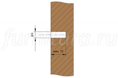 TI01.FZ0000612 Шток-евровинт (сталь) для стяжки эксцентриковой V20.P и VG20.P, отделка цинк