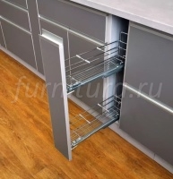 Бутылочница DYNAMIC 200 с двумя полками, хром, полного выдвижения, направляющие GRASS Dynamic-XP, ад