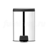 395628 Мусорный бак Brabantia с педалью прямоугольный 10л, полированная сталь