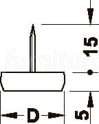 Подпятник 15 мм мебельный