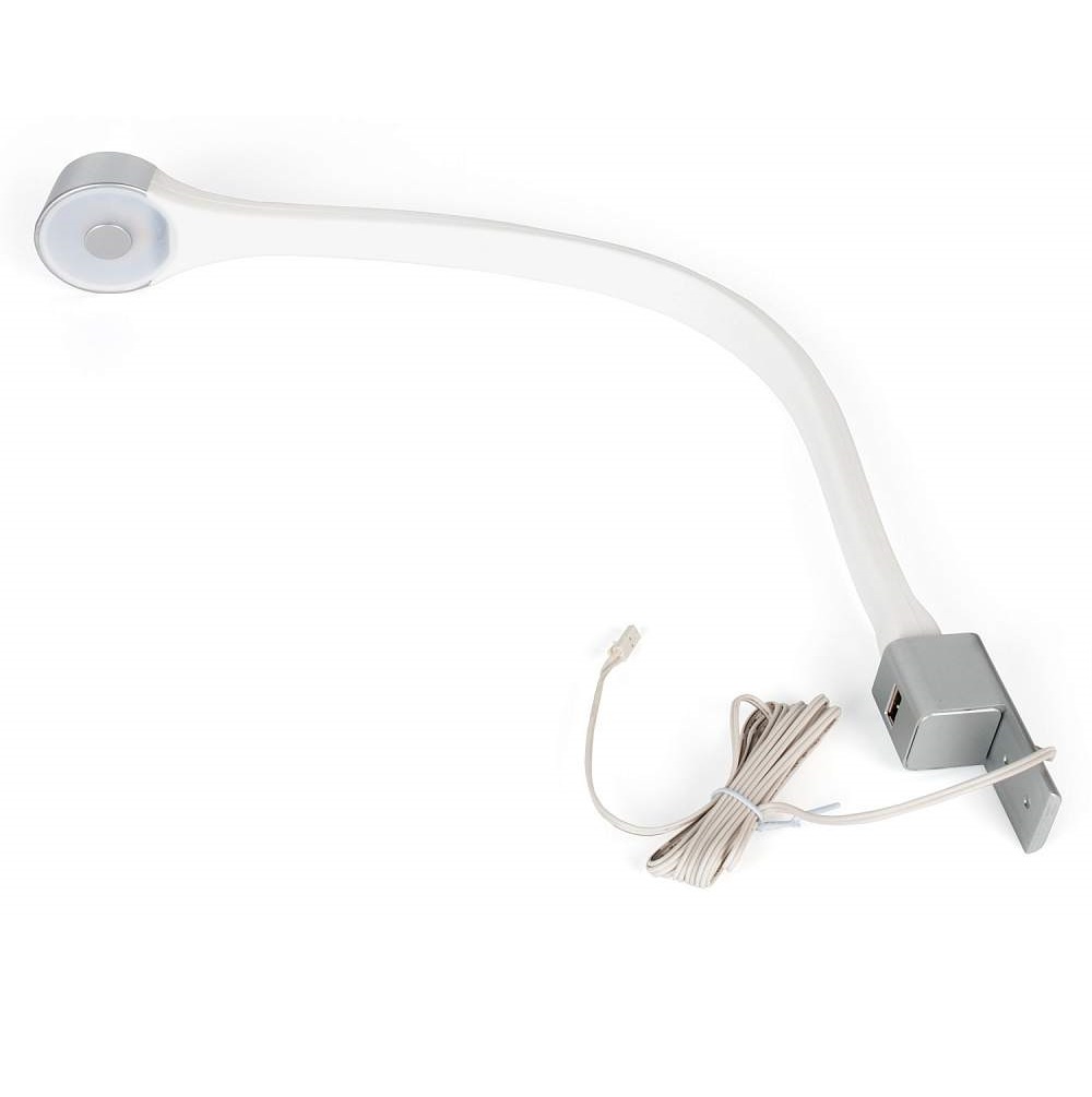 Розетка USB + светильник FLEXI, цвет серебро