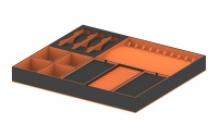 Органайзер для бижутерии большой ширина 520 мм, черный/оранжевый