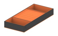 Лоток для бижутерии 200 мм, черный/оранжевый