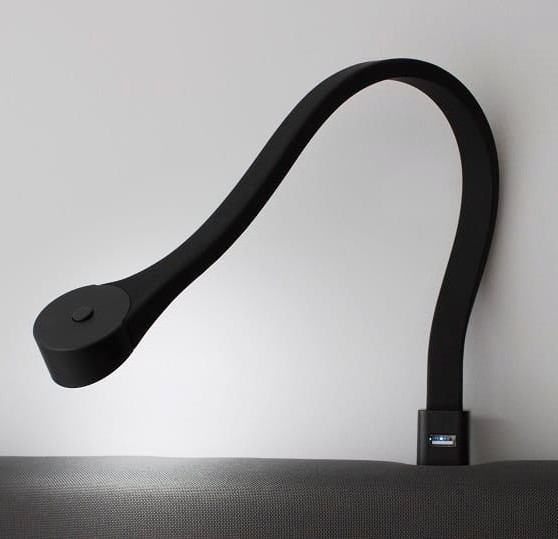 Розетка USB + светильник FLEXI, цвет чёрный